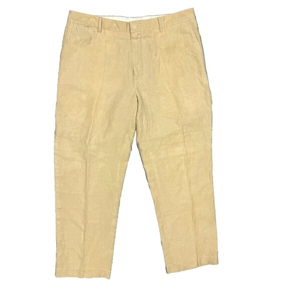 Vintage Polo Ralph Lauren Linen Silk Trousers Beige Pants 36x30 - Picture 1 of 11